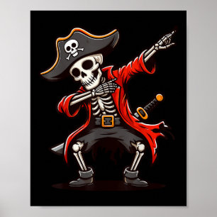 Poster Dabbing Skeleton Pirate