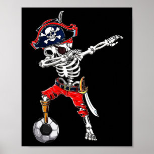 Poster Dabbing Skeleton Pirate E Soccer Ll Halloween Co