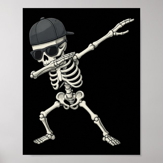 Poster Dabbing Skeleton Pirate Halloween Kids Jolly Roger (Frente)