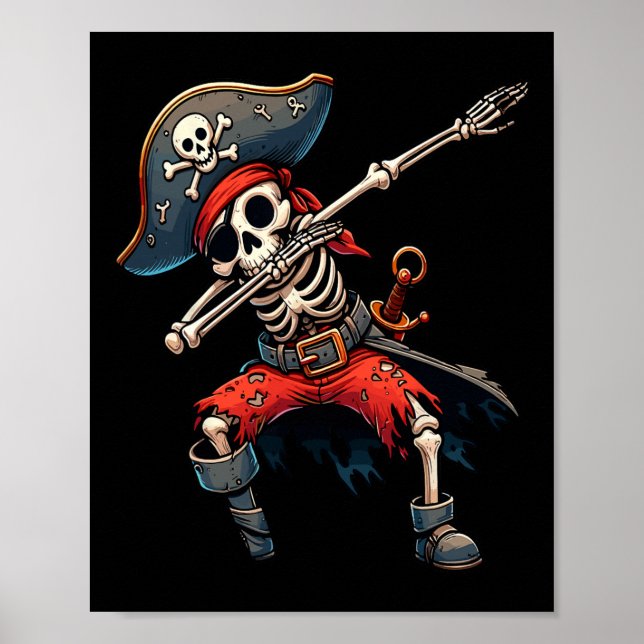 Poster Dabbing Skeleton Pirate Kids (Frente)