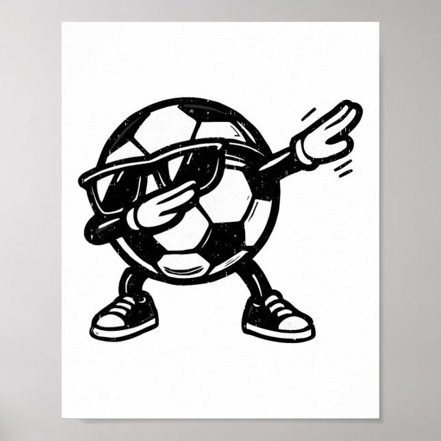 Poster Dabbing Soccer Ll Funny Sport Player Dab Dance Foo (Frente)