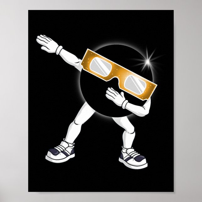 Poster Dabbing Total Solar Eclipse 2024 Fun Dab Boys Girl (Frente)