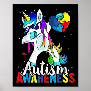 Poster Dabbing Unicorn Autism Awarness Kids Girl Boys B