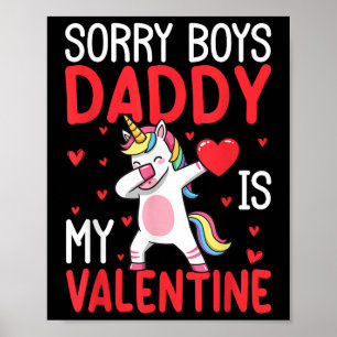 Poster Dabbing Unicorn Heart Dias de os namorados Girls K
