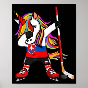 Poster Dabbing Unicorn Ice Hockey Fans Sport