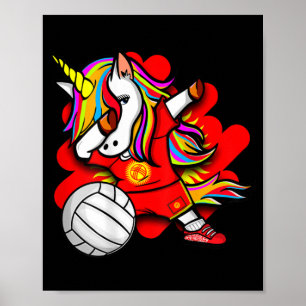 Poster Dabbing Unicorn Quirguistão Vendedores de Voleibol