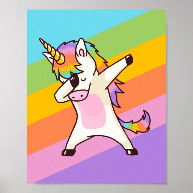 Poster Dabbing Unicorn Shirt Hip Hop Dab Pose (Frente)