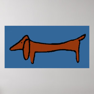 Poster Dachshund abstrato famoso de Brown