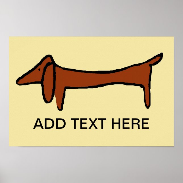 Poster Dachshund, adicionar texto (Frente)