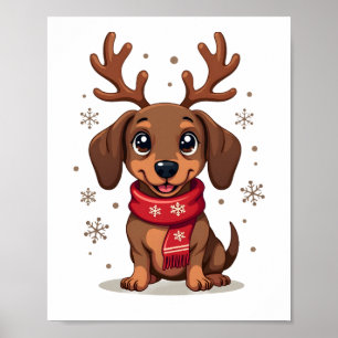 Poster Dachshund Alegria de Inverno