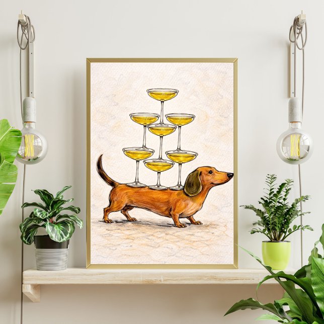 Poster Dachshund art | funny dog illustration (Criador carregado)