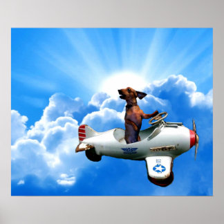 Poster "Dachshund Aviator" por Zermeno