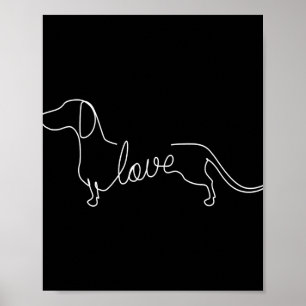 Poster Dachshund Chiweenie Wiener Dog Sketch de Arte de A