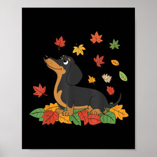 Poster Dachshund Dia de Ação de Graças Peregrino Outono F