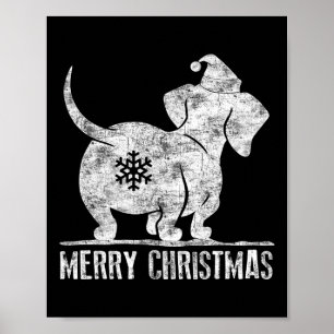 Poster Dachshund Divertido Natal Feio Amantes de Cachorro