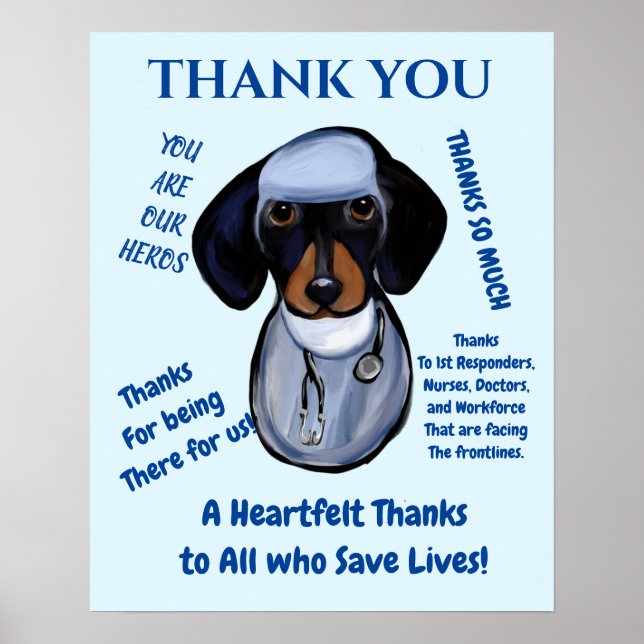Poster Dachshund Doctor (Frente)