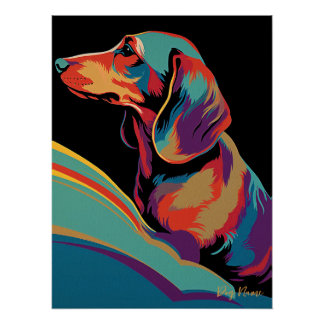 Pôster Dachshund Dog 003 - Bruno Pokopen