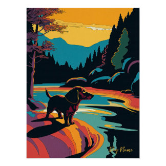 Pôster Dachshund Dog 005 - Bruno Pokopen
