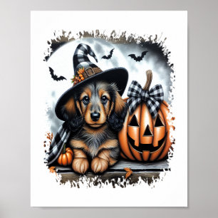 Poster Dachshund Dog Halloween