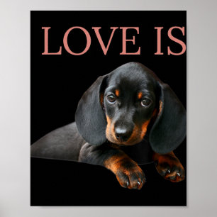 Poster Dachshund Dog Pai Homens Mulheres Crianças Dando