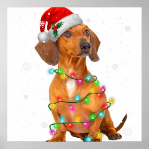 Poster Dachshund Dogs Árvore Natal Sweater Xmas Gifts P