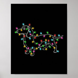 Poster Dachshund Dogs Natal Em Árvore Presentes Para Pet