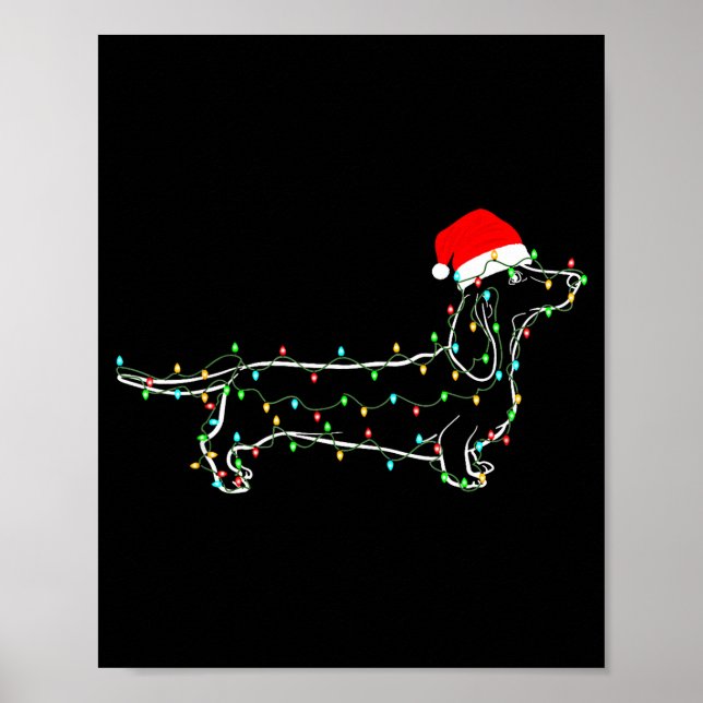 Poster Dachshund Dogs Tree Christmas Sweater Xmas For Pet (Frente)
