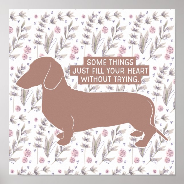 Poster Dachshund Doxie Teckel Lover Illustration Quote (Frente)