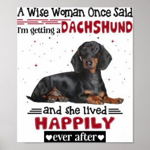 Poster Dachshund e Ela Viveram Feliz Depois