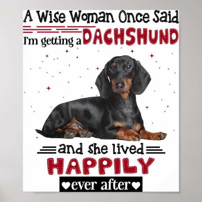 Poster Dachshund e Ela Viveram Feliz Depois (Frente)