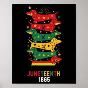 Poster Dachshund Engraçado Bandeira Pan-Africana Juneteen