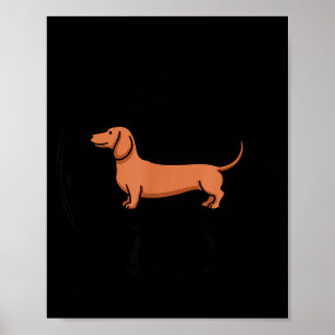 Poster Dachshund engraçado wiener cachorro longo clube ra