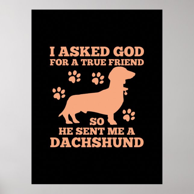 Poster Dachshund Is My True Friend (Frente)
