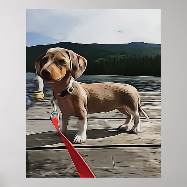 Poster Dachshund Life É Melhor Com Um Aniversário De Dach (Frente)