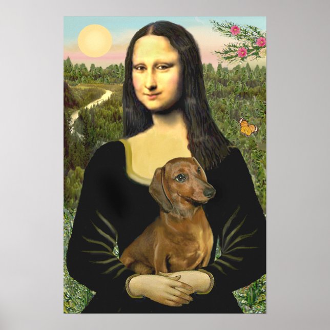 Poster Dachshund (marrom1) - Mona Lisa (Frente)