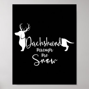 Poster Dachshund Neve Fofo Wiener Weiner Dono de Cachorro