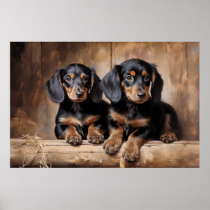 Poster Dachshund puppies