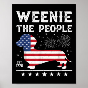 Poster Dachshund Salsicha O Povo Engraçado Bandeira Ameri