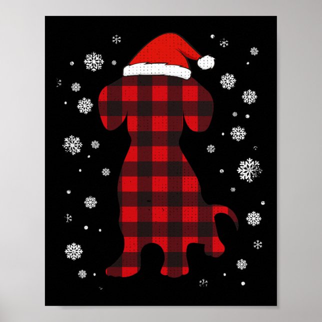 Poster Dachshund Santa Hat O Cachorro Ao Longo Do Natal (Frente)