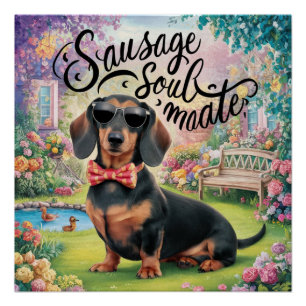 Pôster Dachshund Sausage Soulmate