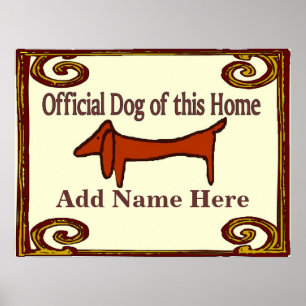 Poster Dachshund - Sinal Oficial de Cachorro