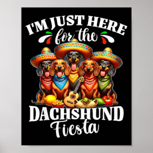Poster Dachshund só está aqui pelo cinco de mayo dachshun