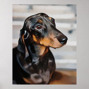 Poster Dachshund The Marble Girl