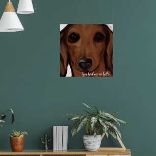 POSTER DACHSHUND VERMELHO