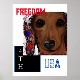 Poster Dachshund Vermelho     