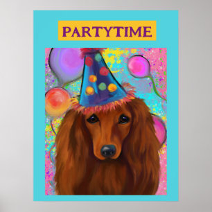 POSTER DACHSHUND VERMELHO          