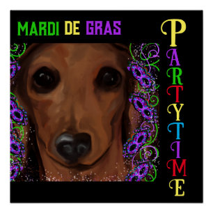 Pôster Dachshund Vermelho