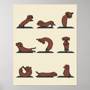 Poster Dachshund Yoga   Oferta ideal para Mães