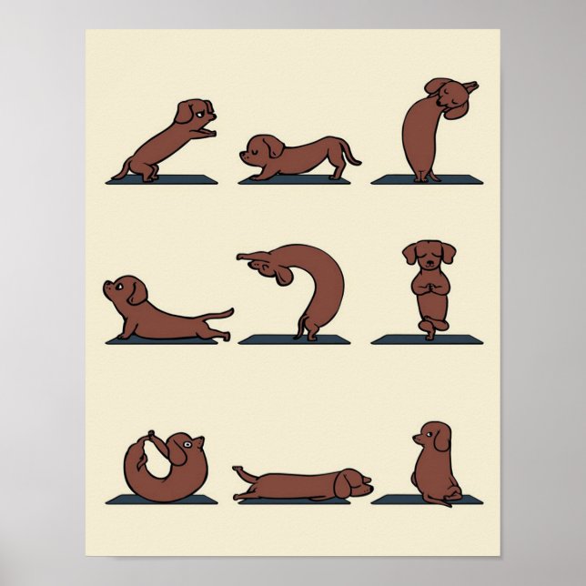 Poster Dachshund Yoga | Oferta ideal para Mães (Frente)