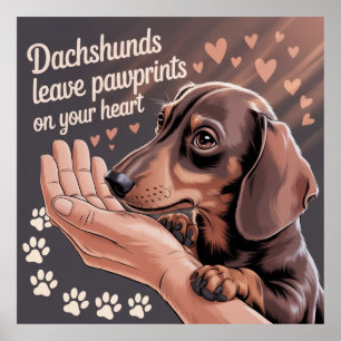 Poster Dachshunds Deixam Marcas de Patinhas no Seu Coraçã